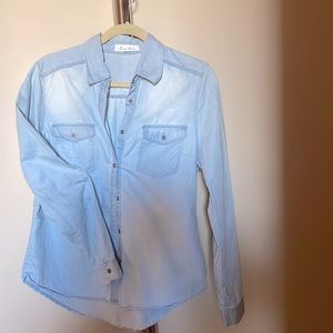 cotton blouse, cute denim look, size M (fits small)